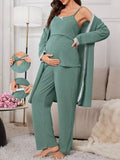 CONJUNTO AMAMENTAÇÃO PIJAMA E ROBE COM RENDA